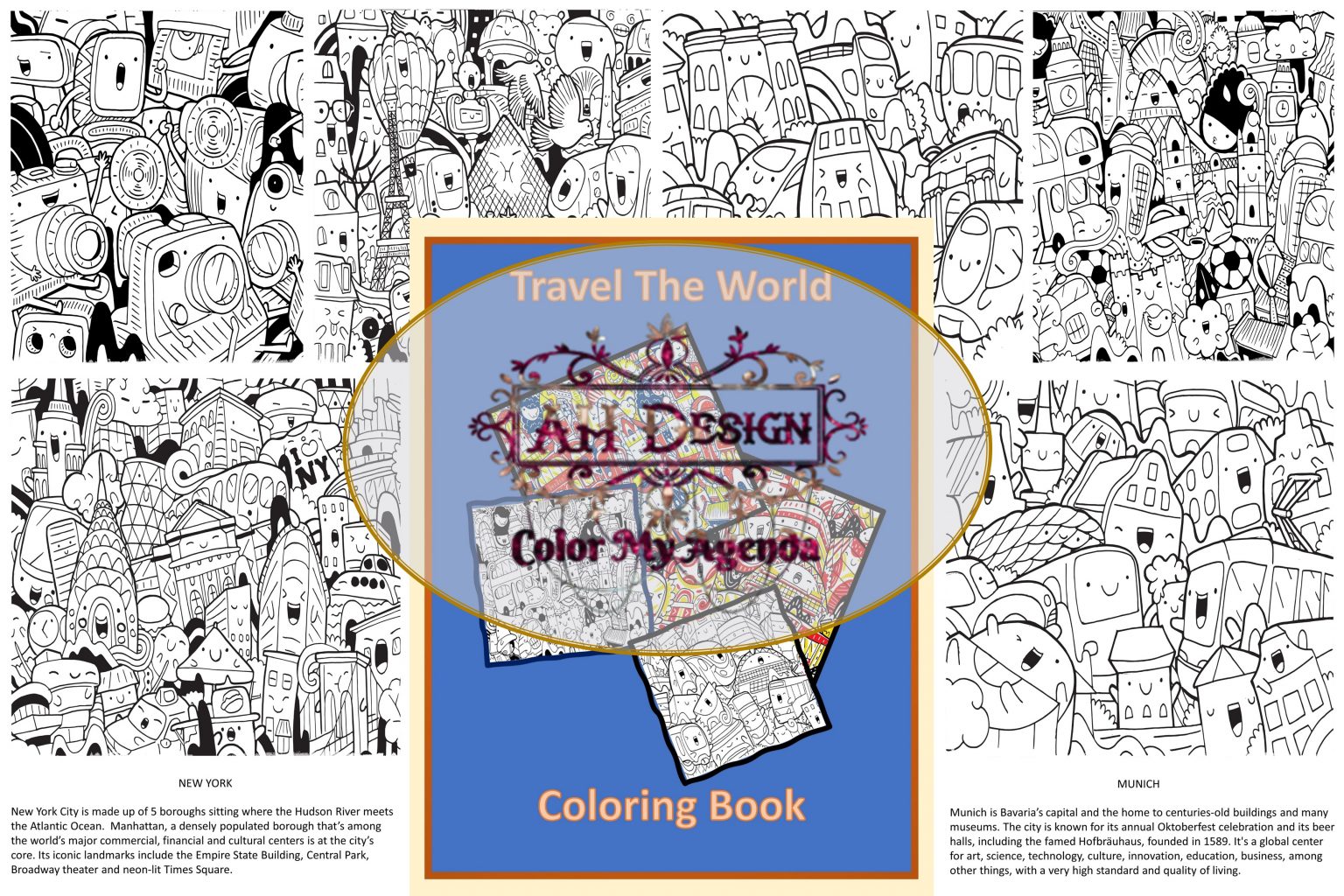 travel the world coloring book